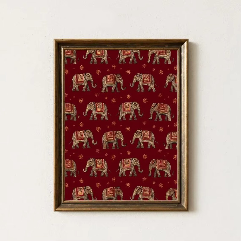 Interior Designer - Impression motif éléphant indien, Art mural