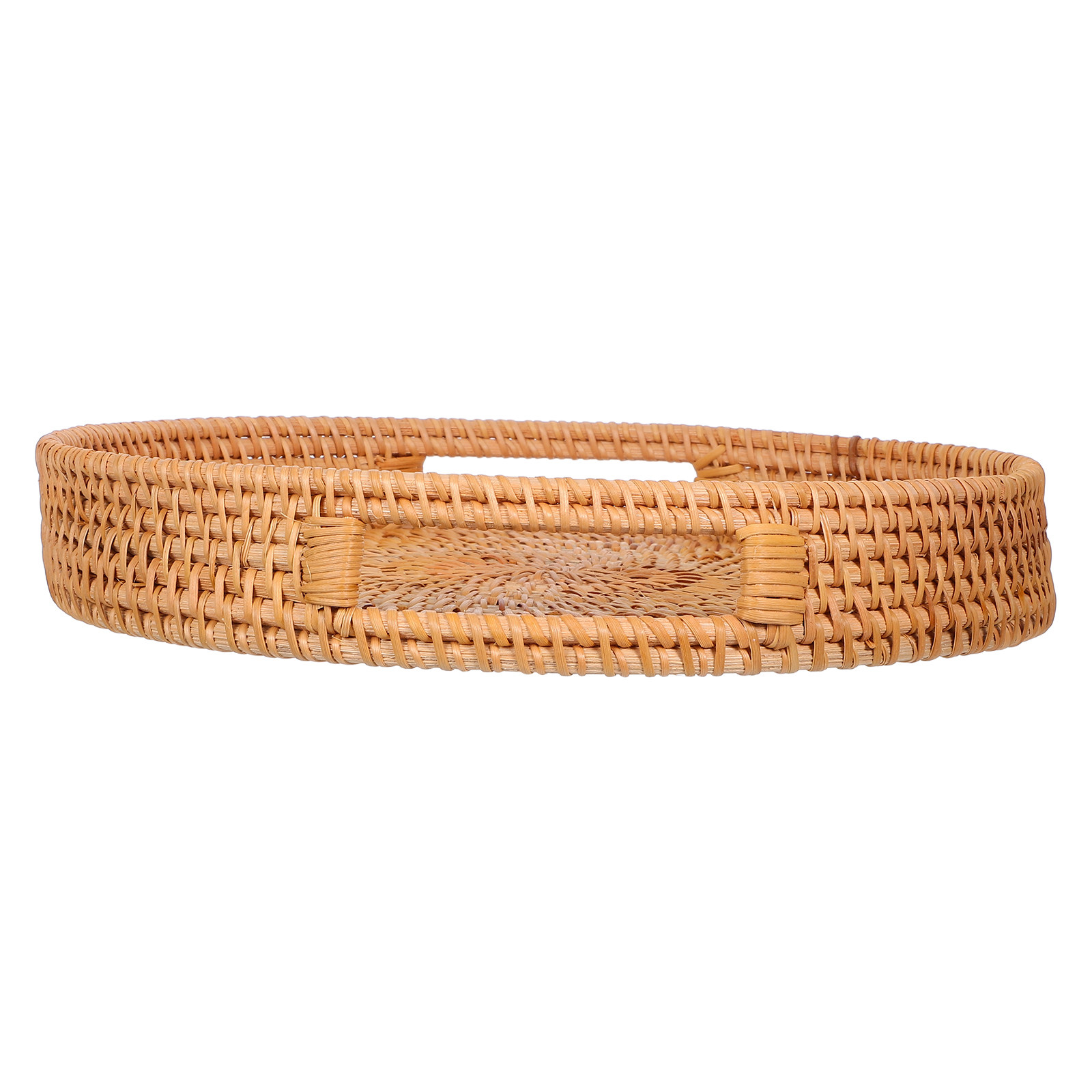 Rattan Tray Handle - Grand plateau de service rond en