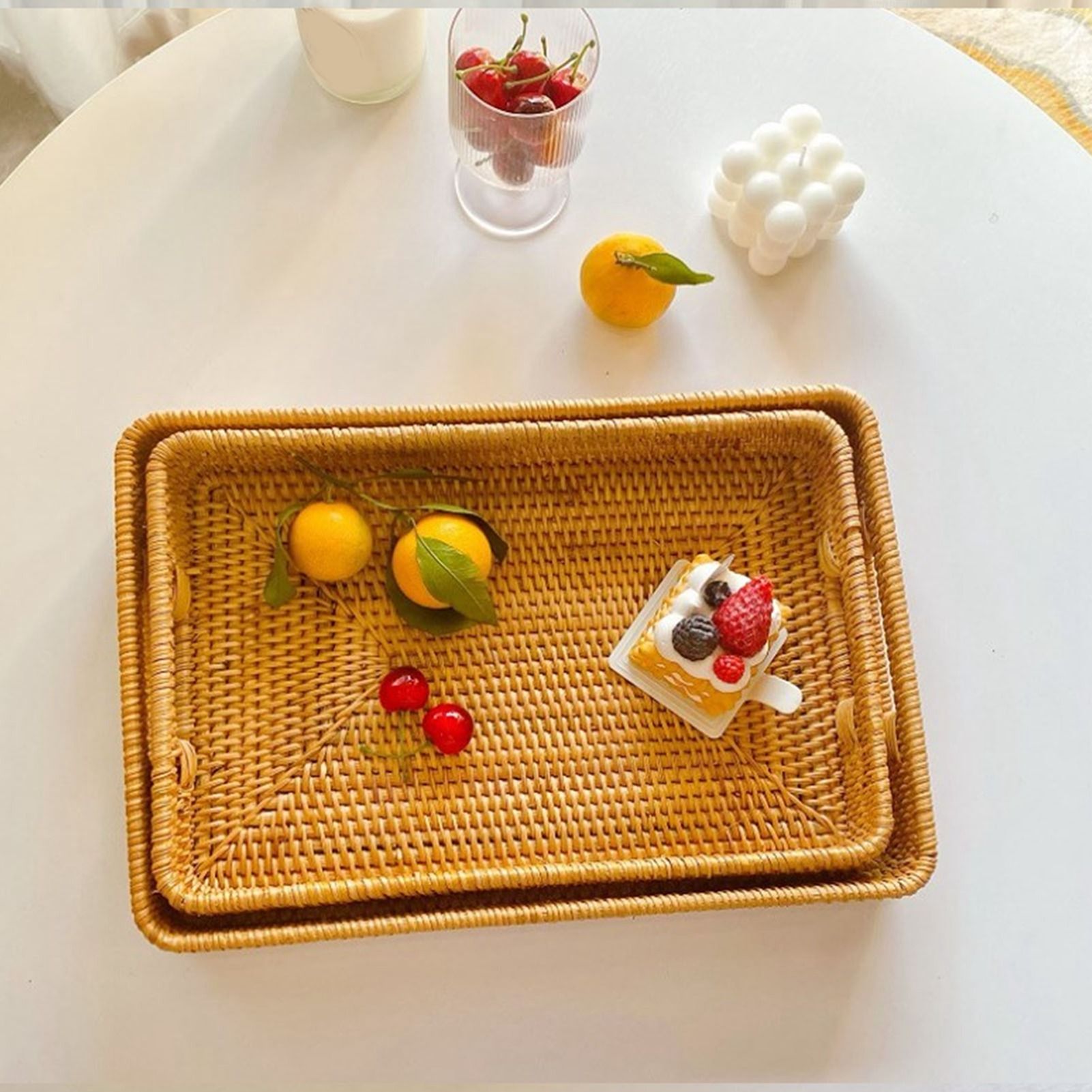 Rattan Tray Handle - Plateau de service D5 avec poignées,
