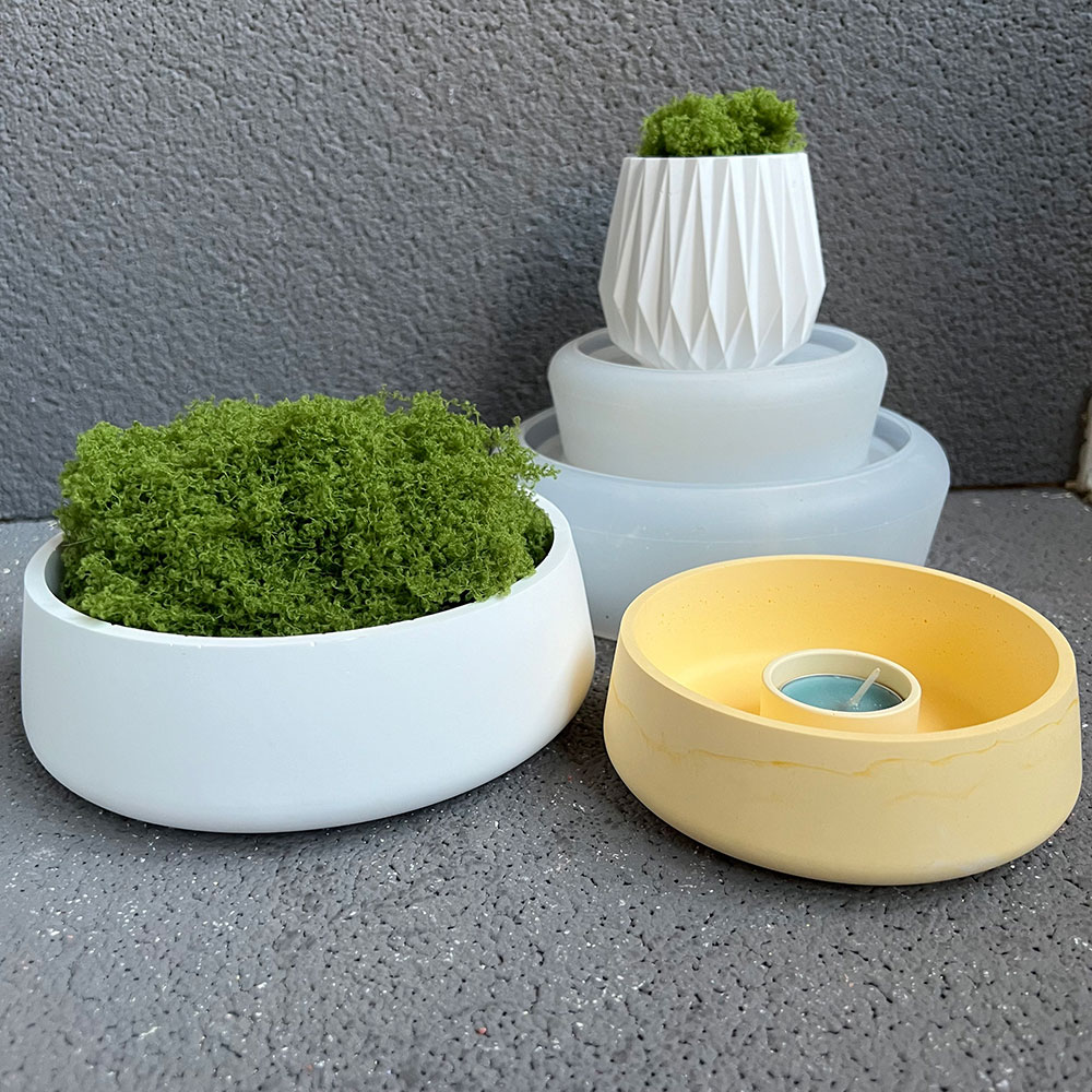Terrazzo Pot Cement - Bol en béton, moule en Silicone,