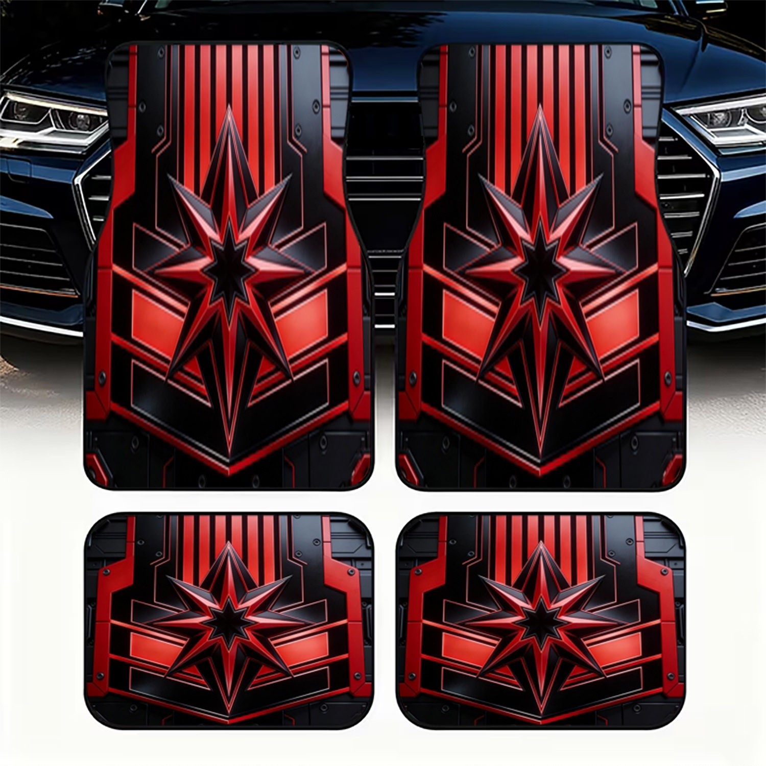 Interior Design Tech - 4 tapis de sol de voiture,