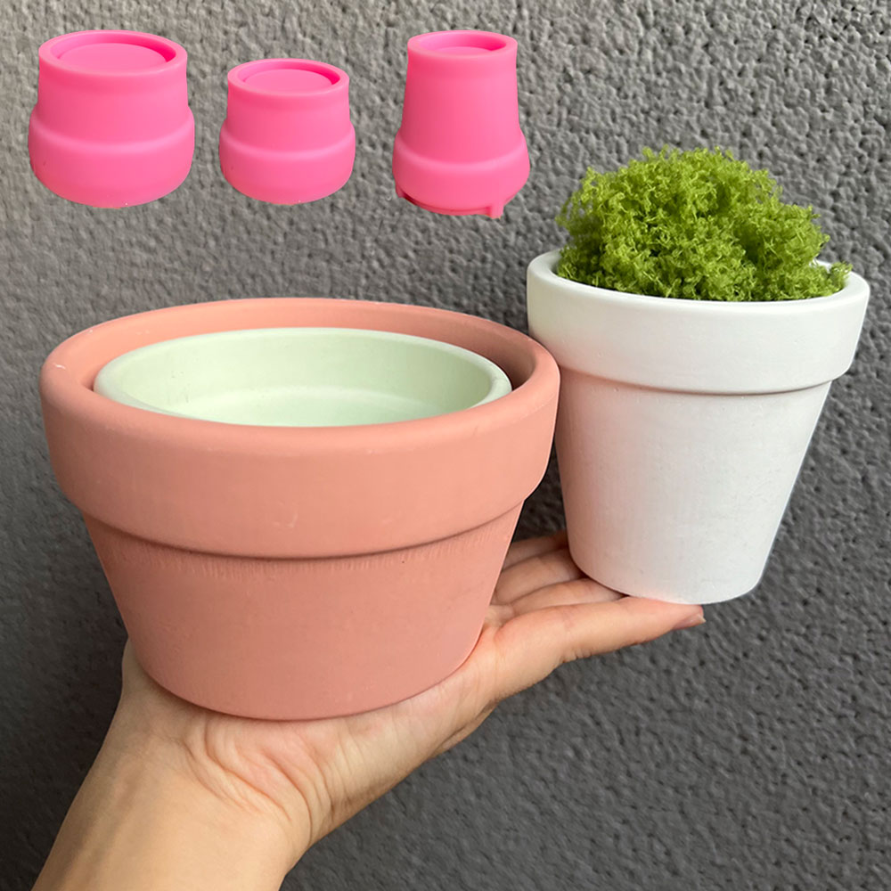 Terrazzo Pot Cement - Grand Pot de Plante en Béton,