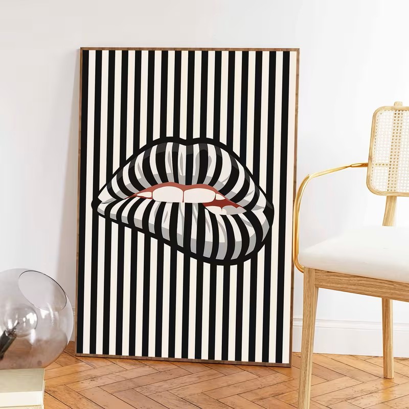 Affiche murale en toile rayée  - Interior Designer avis et prix