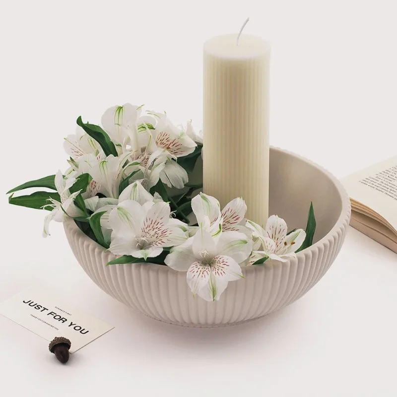 Grand moule en silicone rayé p - Terrazzo Pot Cement avis et prix
