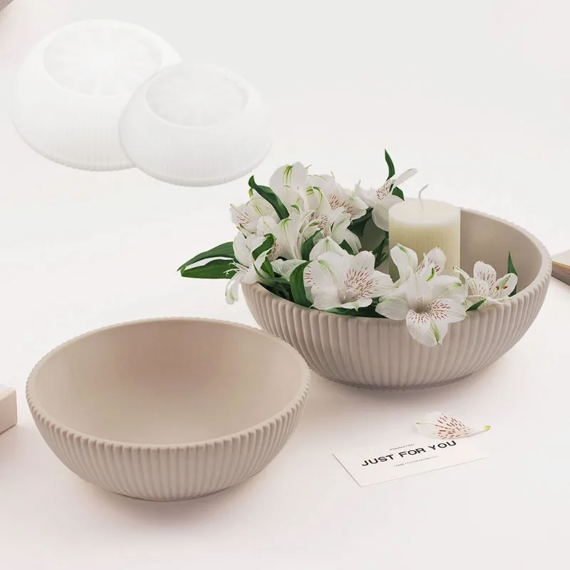 Grand moule en silicone rayé p - Terrazzo Pot Cement avis et prix
